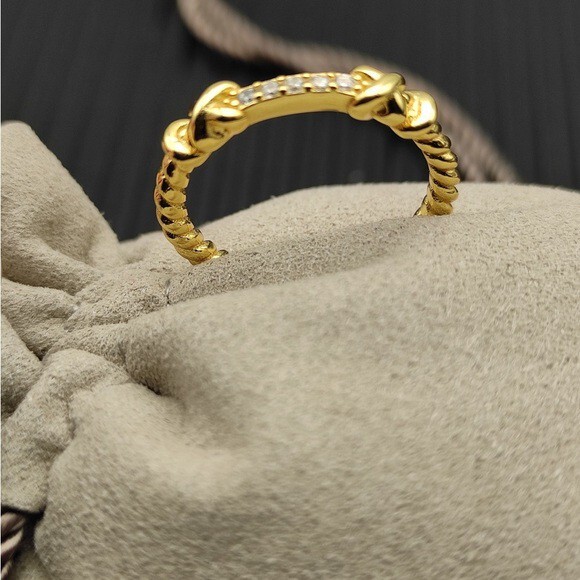 David Yurman Golden thread edged Ring size: 6 - Picture 2 of 5